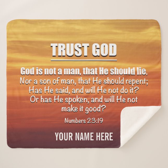 GOD IS NOT A MAN Trust God Christian Sherpa Blanket (Front (Horizontal))