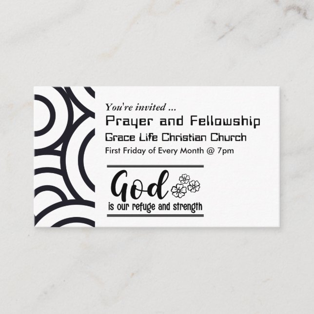 God is our Refuge and Strength Church Event Business Card (Front)