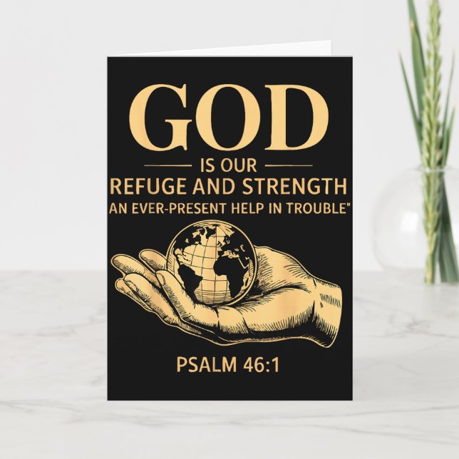 God Is Our Refuge And Strength – Psalm 46_1 Christ Card (Front)