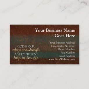 God is our Refuge Christian Bible Verse Brown/Gold Business Card