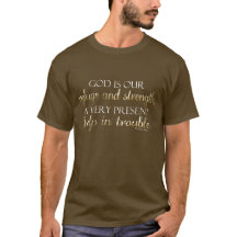 God is our Refuge Christian Bible Verse Brown/Gold