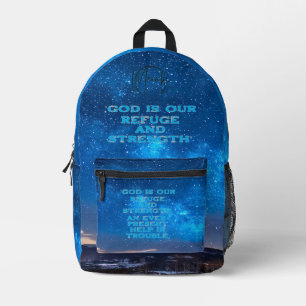 God is our refuge Psalm 46:1-2 backpack