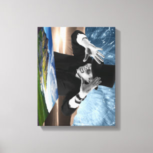 God is playing 2 canvas print