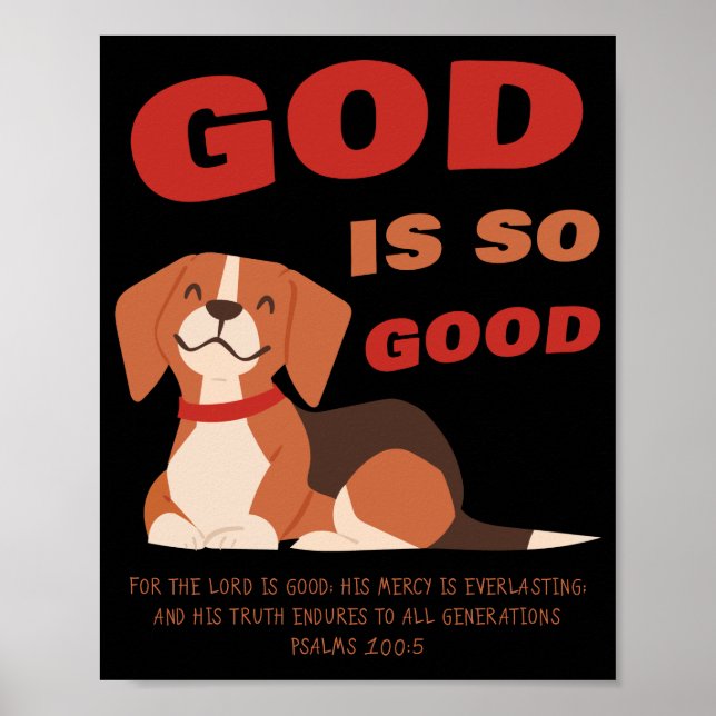 GOD is So Good Kids & Womens Puppy Christian Faith Poster (Front)