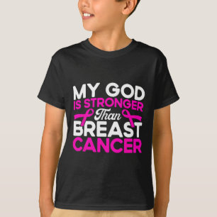 God Is Stronger Pink Breast Cancer Awareness  T-Shirt