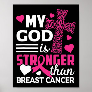 God Is Stronger Than Breast Cancer Awareness Poster