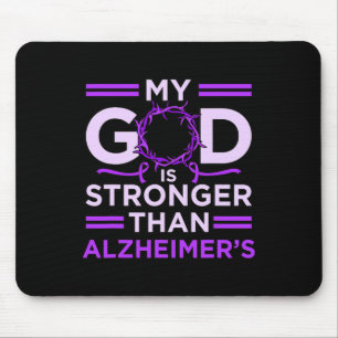 God Is Stronger Than Heimerheimer's Awareness Purp Mouse Mat