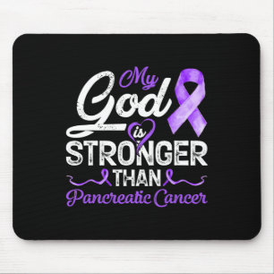 God Is Stronger Than Pancreatic Breast Cancer Awar Mouse Mat