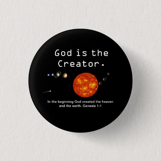 God Is The Creator Solar System - Lapel Button (Front)