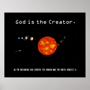 God Is The Creator Solar System - Poster