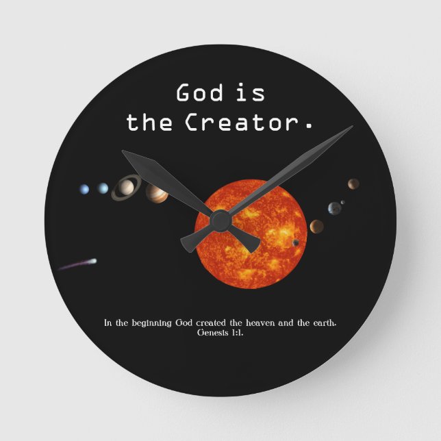 God Is The Creator Solar System - Wall Clock (Front)