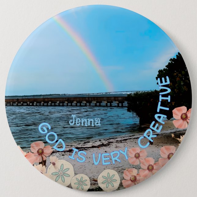 God is Very Creative  6 Cm Round Badge (Front)