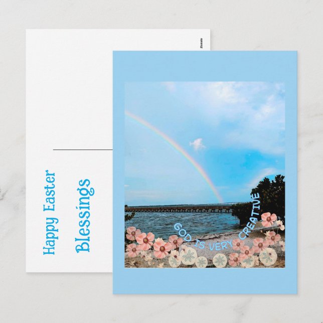 God is very creative holiday postcard (Front/Back)