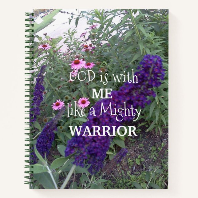 GOD is with ME like a Mighty Warrior Notebook (Front)