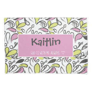 God is with me Whimsical Flower Girls Pillowcase