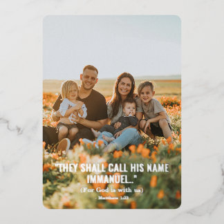 (God is with us) Christian Foil Christmas Card