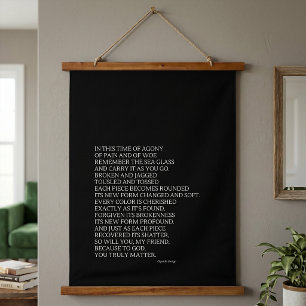 God Is With You Inspirational Poem Tapestry Black