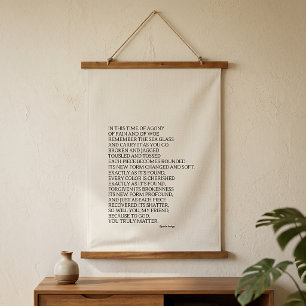 God Is With You Inspirational Poem Tapestry Cream