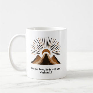 God is with you – Joshua 1:9 | Boho mountains, min Coffee Mug