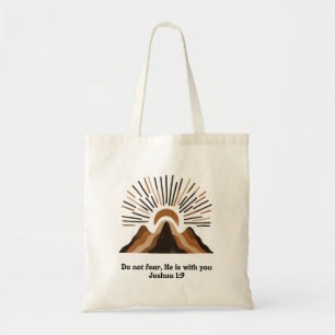 God is with you – Joshua 1:9 Boho mountains, min Tote Bag