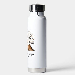 God is with you – Joshua 1:9 Boho mountains, min Water Bottle