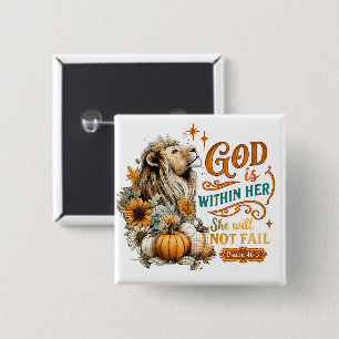 God Is Within Her... 15 Cm Square Badge