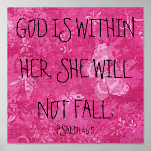 God is within her bible verse Psalm 46:5 Poster