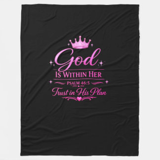God is within Her Fleece Blanket