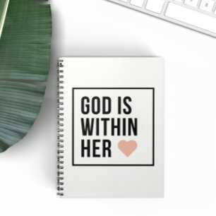 God Is Within Her Heart Christian Faith Notebook