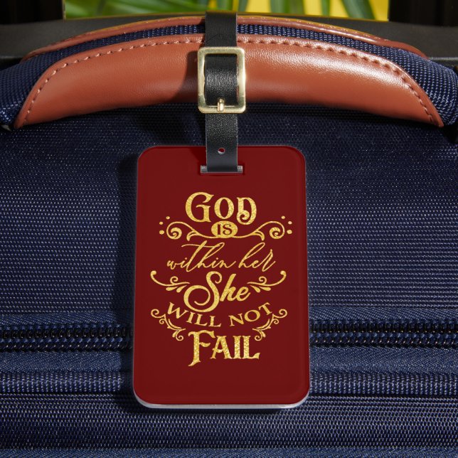 God Is Within Her  Luggage Tag (Front Insitu 2)