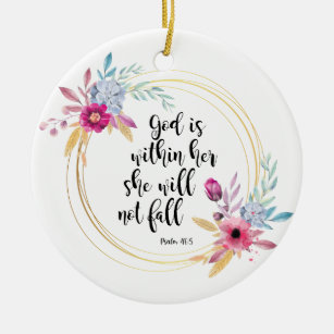 God is Within Her Psalm 46:5 Ceramic Tree Decoration