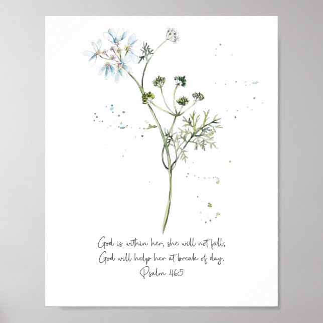 God is within her, Psalm 46:5 Christian poster (Front)