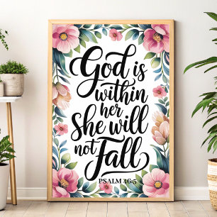 God is Within Her : Psalm 46:5 Christian Wall Art