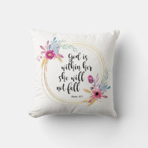 God is Within Her Psalm 46:5 Cushion