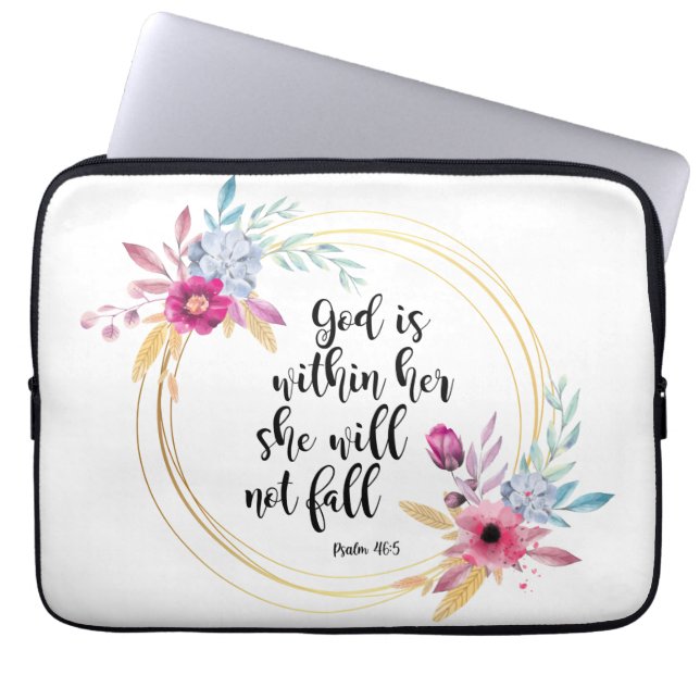 God is Within Her Psalm 46:5 Laptop Sleeve (Front)