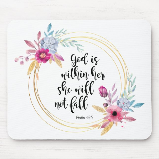 God is Within Her Psalm 46:5 Mouse Mat (Front)