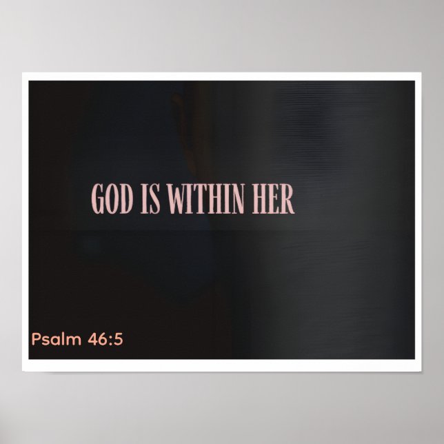 God Is Within Her Psalm 46:5Wall Art Christian Poster (Front)