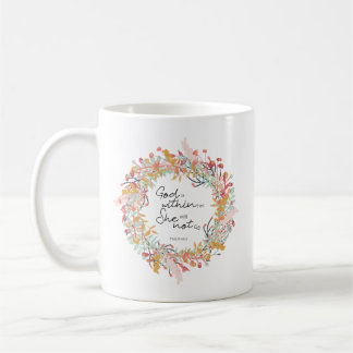 God is within her Psalms 46:5 Bible Verse Quote Coffee Mug
