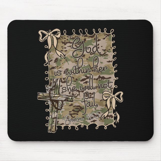 God Is Within Her She Will Not Fail Christian Bibl Mouse Mat (Front)