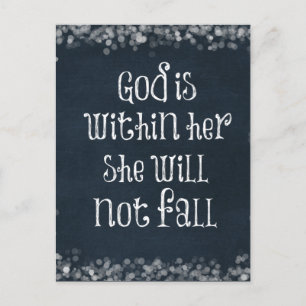 God is Within Her, She Will Not Fall Bible Verse Postcard