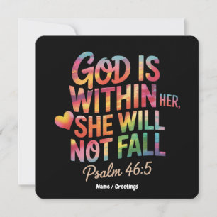 God is Within Her, She Will Not Fall  Bible Women Invitation