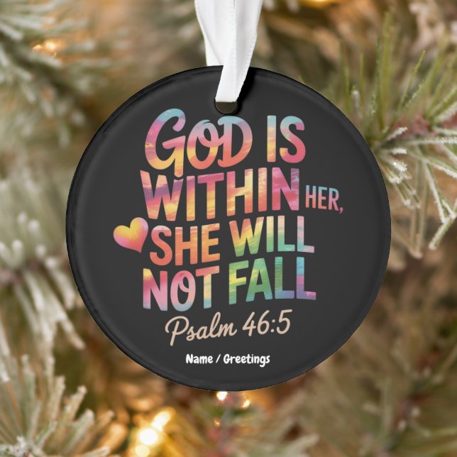 God is Within Her, She Will Not Fall  Bible Women Ornament (Tree)