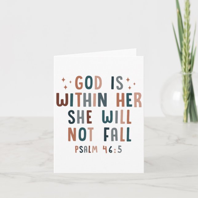 God Is Within Her She Will Not Fall  Card (Front)