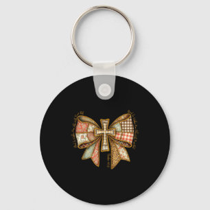 God Is Within Her She Will Not Fall Coquette Bow C Key Ring