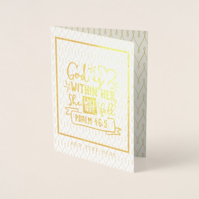 God Is Within Her She Will Not Fall FAITH Girls Foil Card (Front)