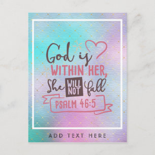 God Is Within Her She Will Not Fall FAITH Girls Postcard