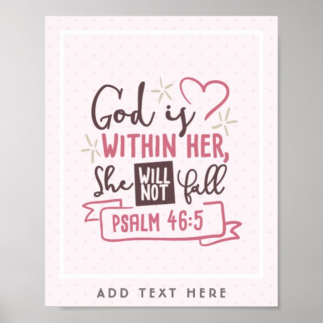 God Is Within Her She Will Not Fall FAITH Girls Poster (Front)
