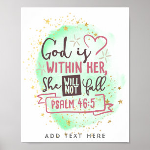 God Is Within Her She Will Not Fall FAITH Girls Poster