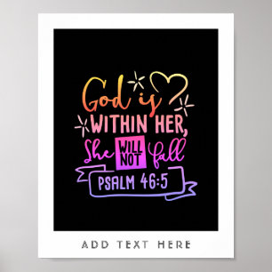 God Is Within Her She Will Not Fall FAITH Girls Poster