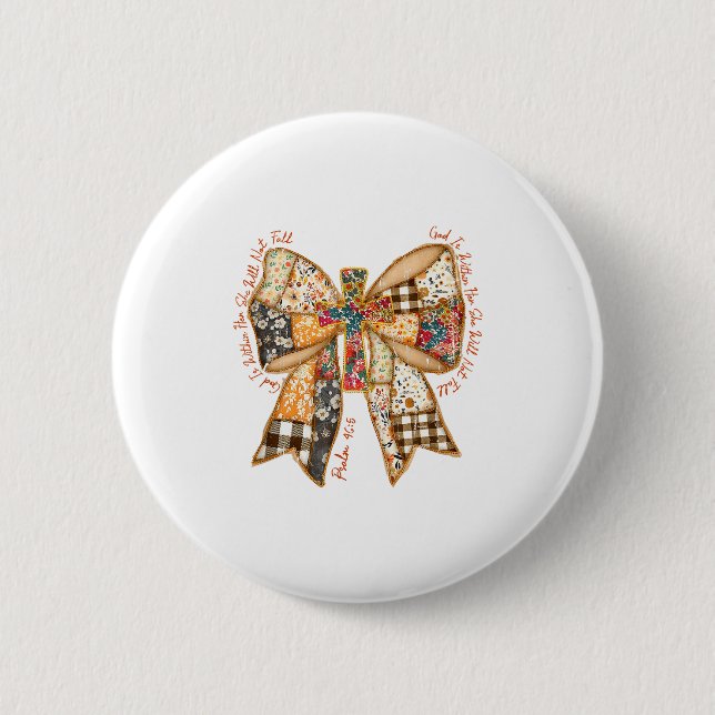 God Is Within Her She Will Not Fall, Jesus, Christ 6 Cm Round Badge (Front)